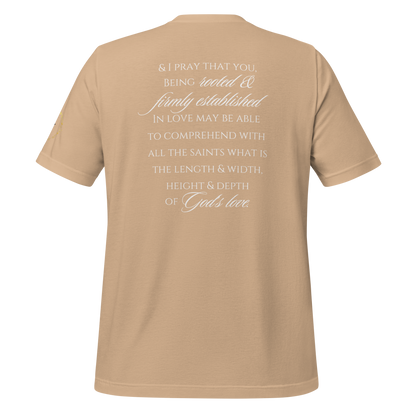 Rooted. (& I Pray) T-Shirt - White print (Multiple Colors)