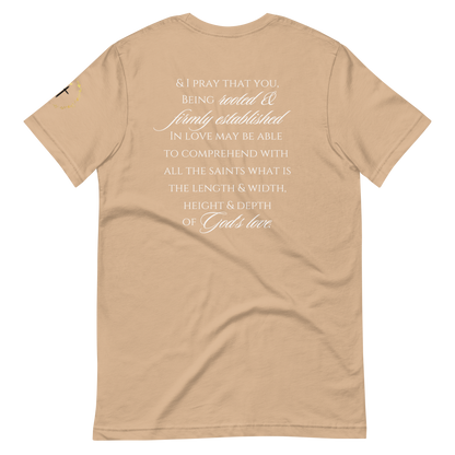 Rooted. (& I Pray) T-Shirt - White print (Multiple Colors)